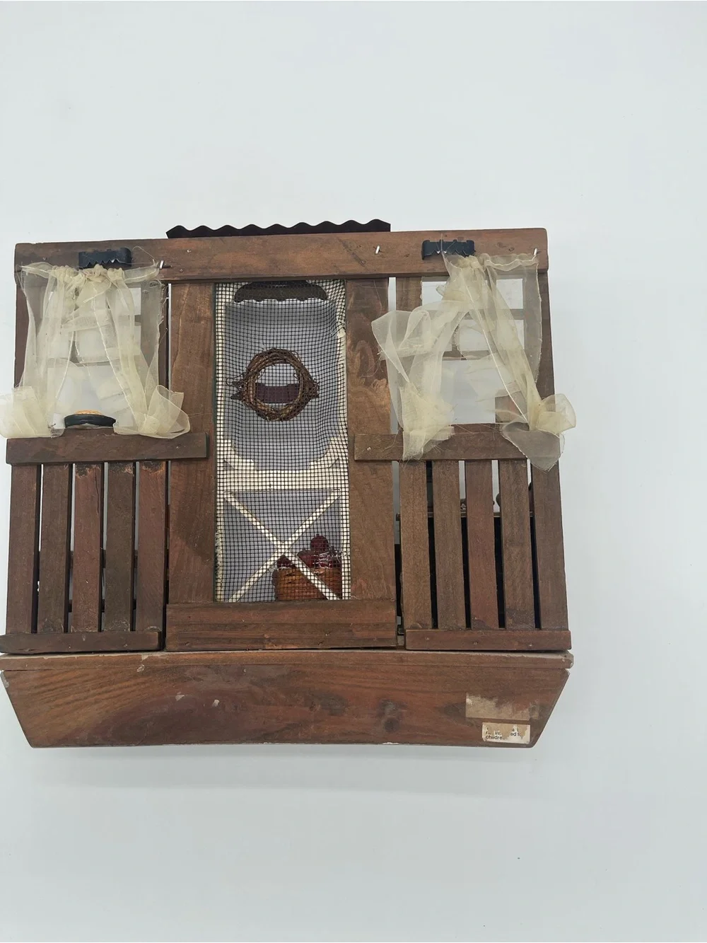 Country Cottagecore Apple Stand Miniature Room Box Diorama Wall Key Holder Vtg